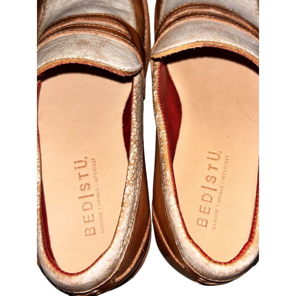 Bed Stu Leather Tan Rustic & Nectar Lux Handmade Penny Loafers 7.5 - Picture 5 of 8